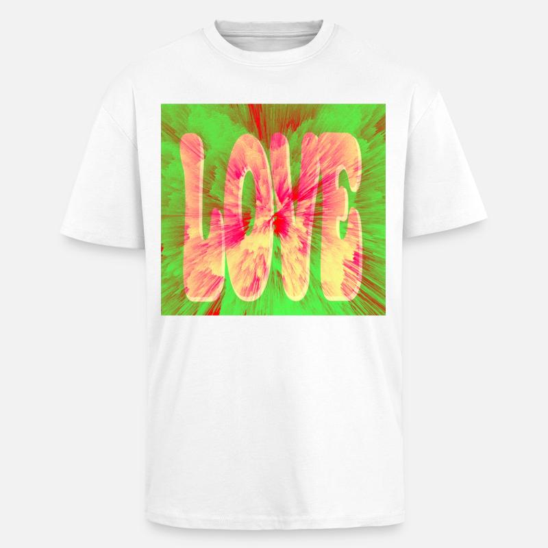 J’adore le tie dye néon - T-shirt unisexe oversize épais - blanc