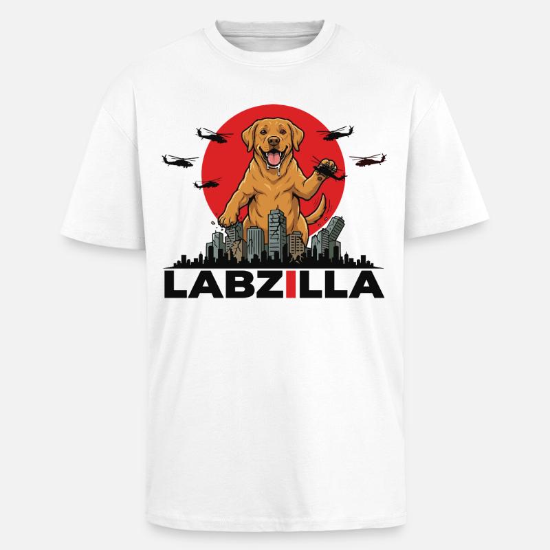 Labzilla – Le chien géant ultime - T-shirt unisexe oversize épais - blanc