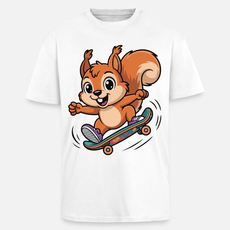 Skate-Eichhörnchen Sprinter - Oversized Heavyweight Unisex T-Shirt - Weiß