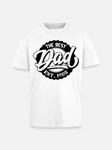 The Best Dad EST 1985 - Unisex Oversized Heavyweight T-shirt - white