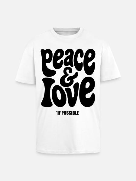PEACE LOVE #1 - let's talk - Unisex Oversized Heavyweight T-shirt - white