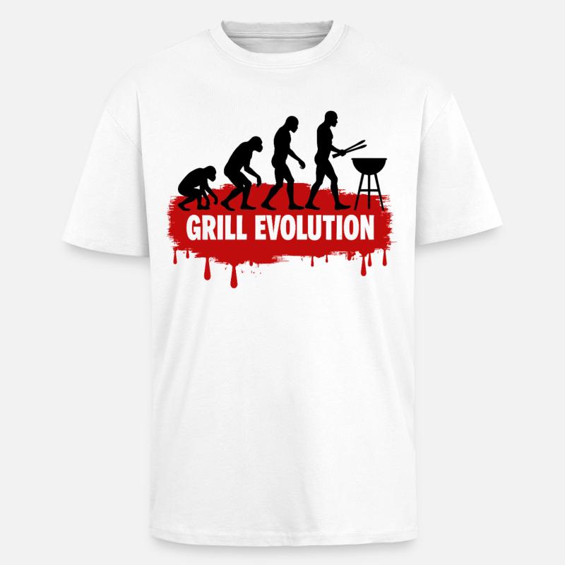 Grill Evolution - Oversized Heavyweight Unisex T-Shirt - Weiß