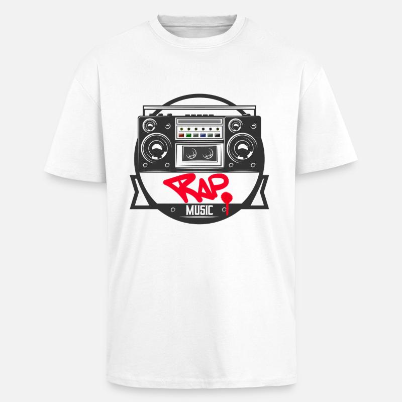 Musikbox Rap Logo Ghettoblaster Graffiti - Oversized Heavyweight Unisex T-Shirt - Weiß