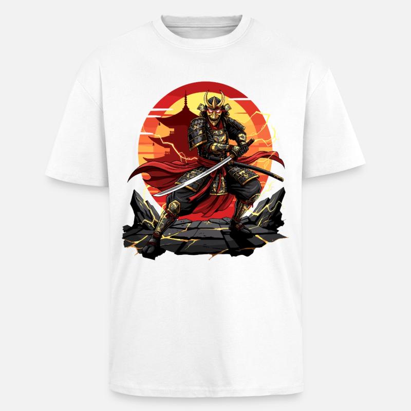 Otaku Samurai Krieger Japan Katana Design - Oversized Heavyweight Unisex T-Shirt - Weiß