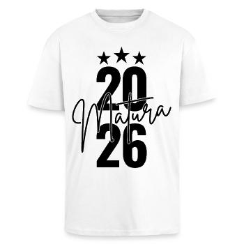 Maturité 2026 - T-shirt unisexe oversize épais - blanc - Devant - Alina (178cm) & Michal (187cm)