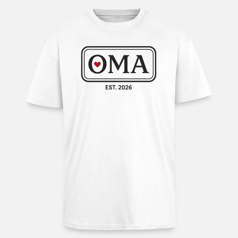 OMA EST. 2026 Stolze Großmutter Ankündigung - Oversized Heavyweight Unisex T-Shirt - Weiß