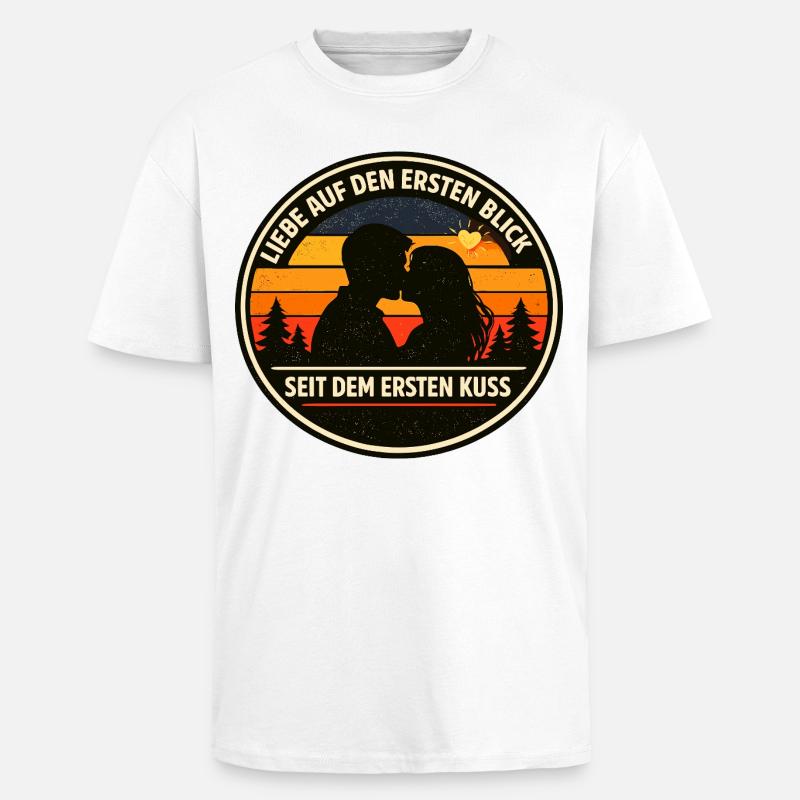 Liebe auf den ersten Blick Spruch - Oversized Heavyweight Unisex T-Shirt - Weiß