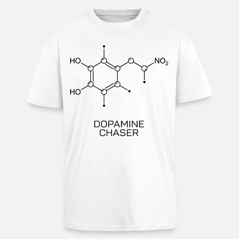 Dopamine Chaser Molecule - Unisex Oversized Heavyweight T-shirt - white