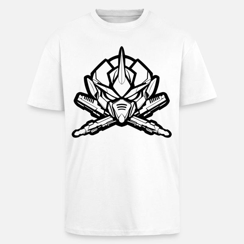 One Bulky Mech - Logo Head v2 - Oversized Heavyweight Unisex T-Shirt - Weiß
