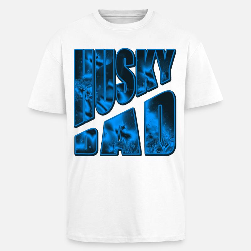 Husky Bad Neon Eisdesign - Oversized Heavyweight Unisex T-Shirt - Weiß
