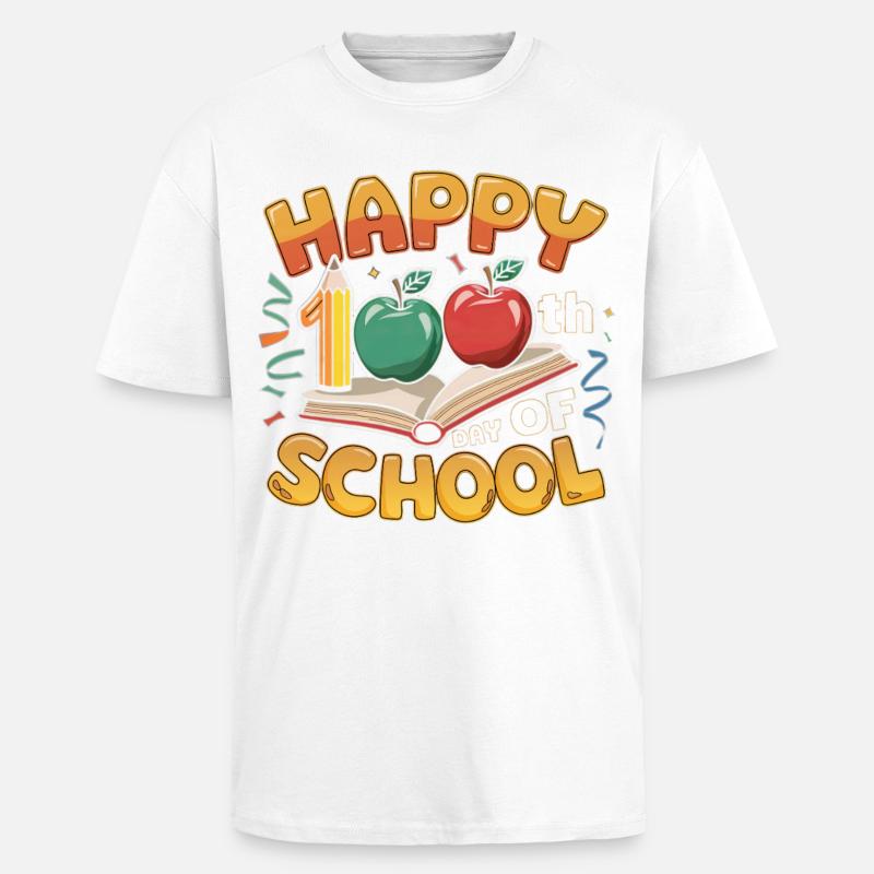 Conception du centième anniversaire de l’école - T-shirt unisexe oversize épais - blanc