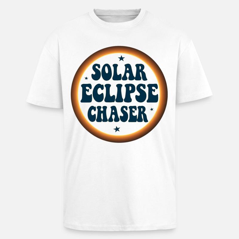 Solar eclipse chaser - Unisex Oversized Heavyweight T-shirt - white
