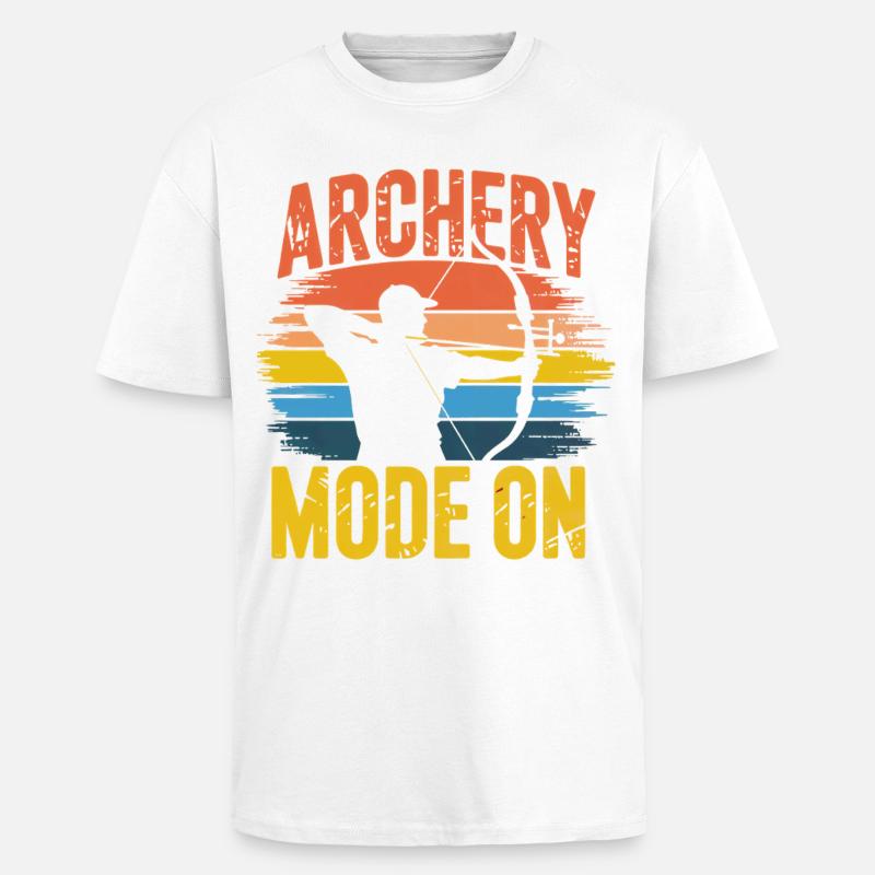 Archery Mode On Retro Sunset - Oversized Heavyweight Unisex T-Shirt - Weiß