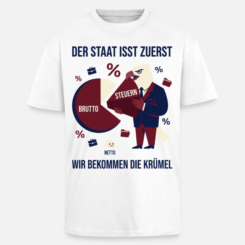 The state eats first - Unisex Oversized Heavyweight T-shirt - white