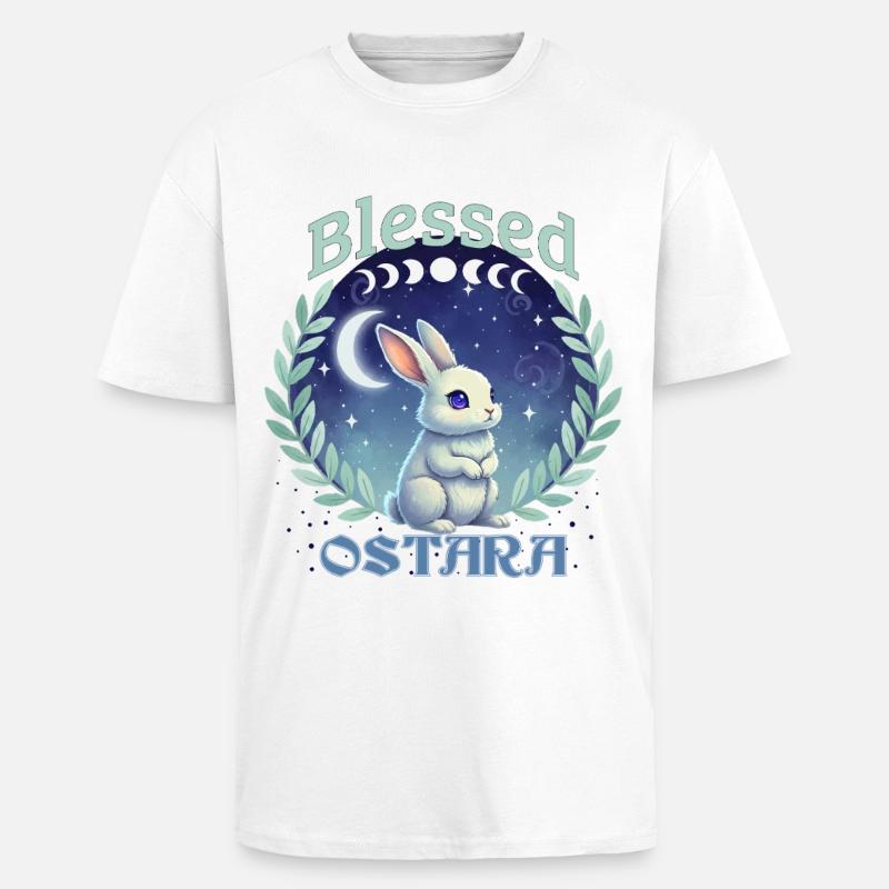 Ostara Happy Easter Pagan Spring Equinox - Unisex Oversized Heavyweight T-shirt - white