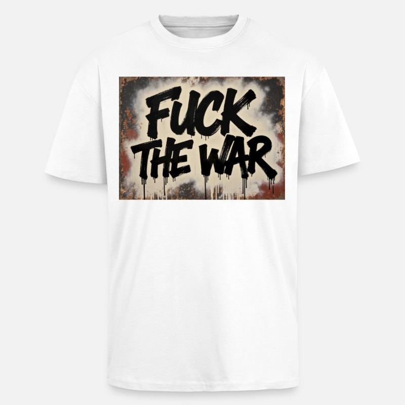 SCHEISS AUF DEN KRIEG - Oversized Heavyweight Unisex T-Shirt - Weiß