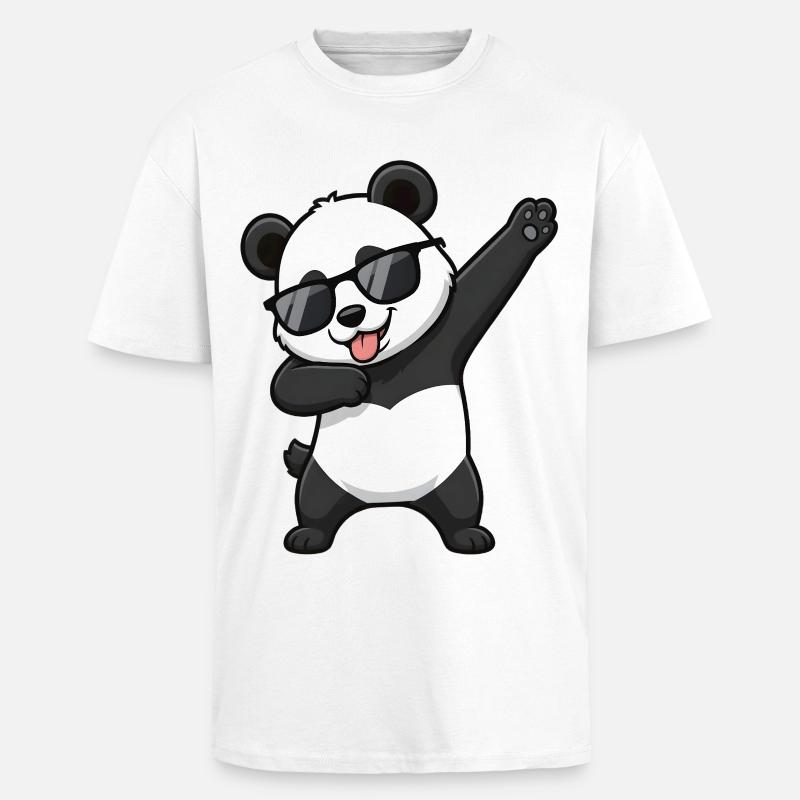 Dabbing Panda - Unisex Oversized Heavyweight T-shirt - white