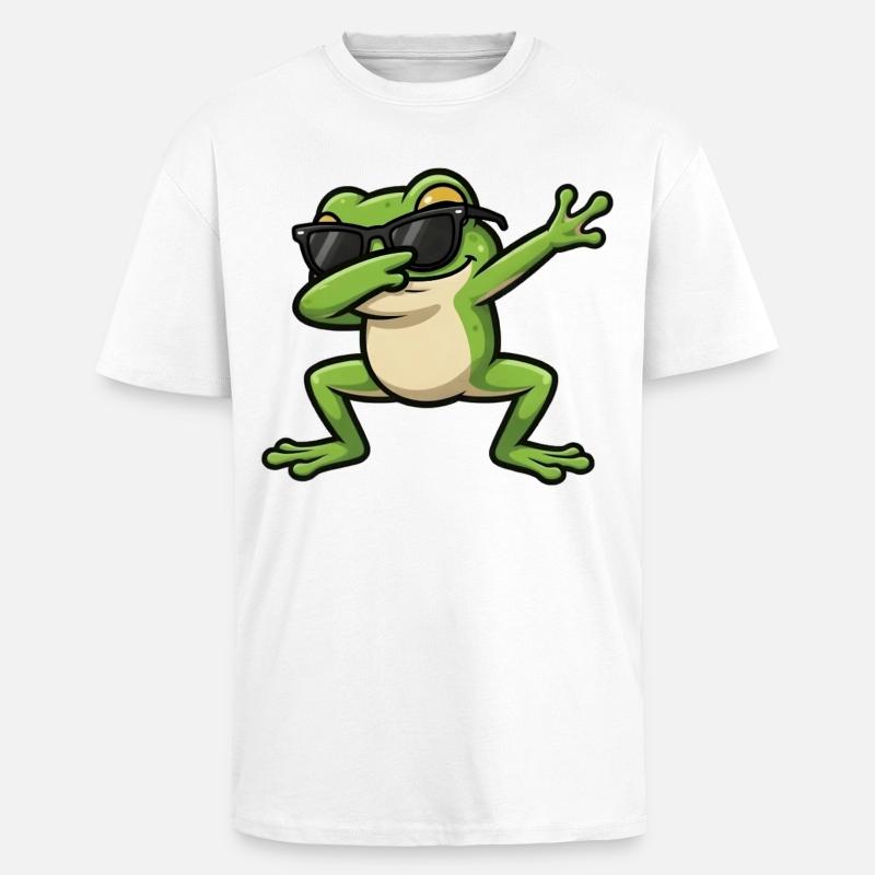Dabbing Frog - Unisex Oversized Heavyweight T-shirt - white