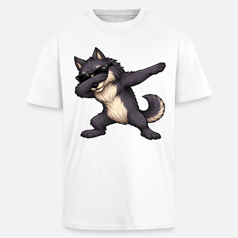 Dabbing Werwolf - Oversized Heavyweight Unisex T-Shirt - Weiß