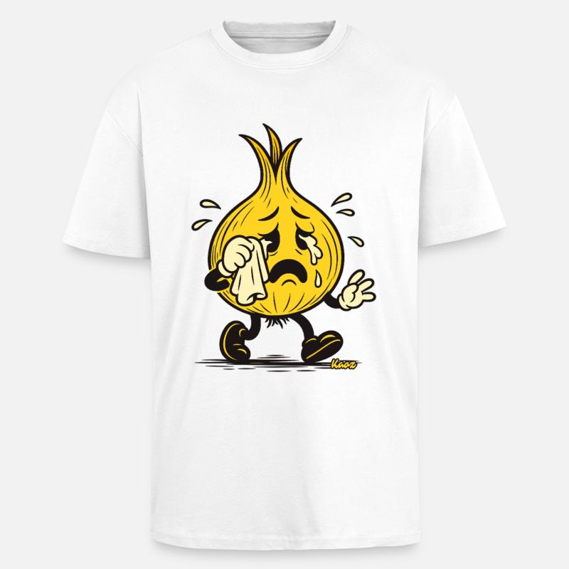 Tearful Onion Mascot - Unisex Oversized Heavyweight T-shirt - white