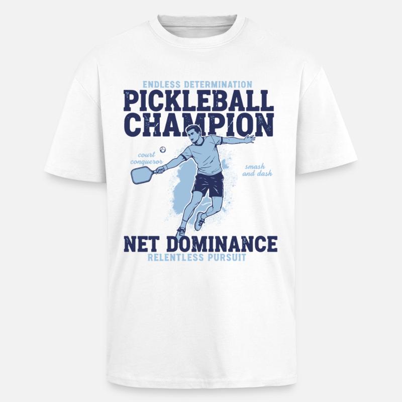 Champion de pickleball : domination nette implacable - T-shirt unisexe oversize épais - blanc