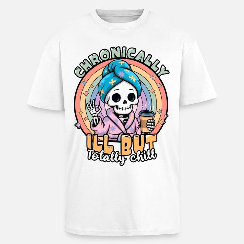Fibromyalgie-Bewusstsein chronisch kranker Skelett - Oversized Heavyweight Unisex T-Shirt - Weiß