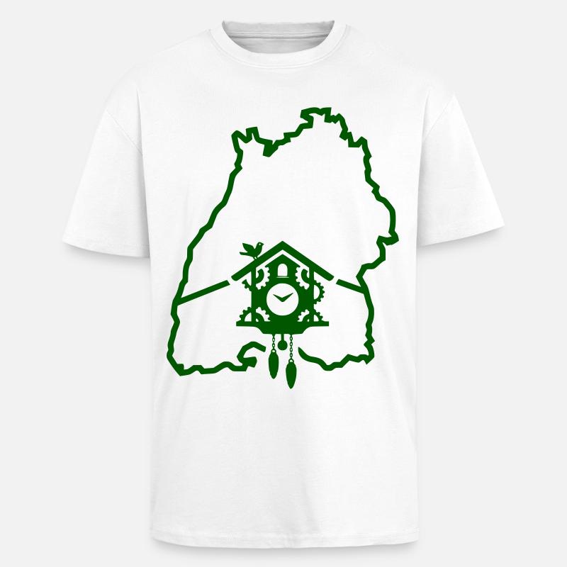Période de Ländle : Silhouette du Bade-Wurtemberg - T-shirt unisexe oversize épais - blanc