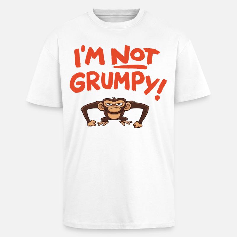 I´m not grumpy - Oversized Heavyweight Unisex T-Shirt - Weiß