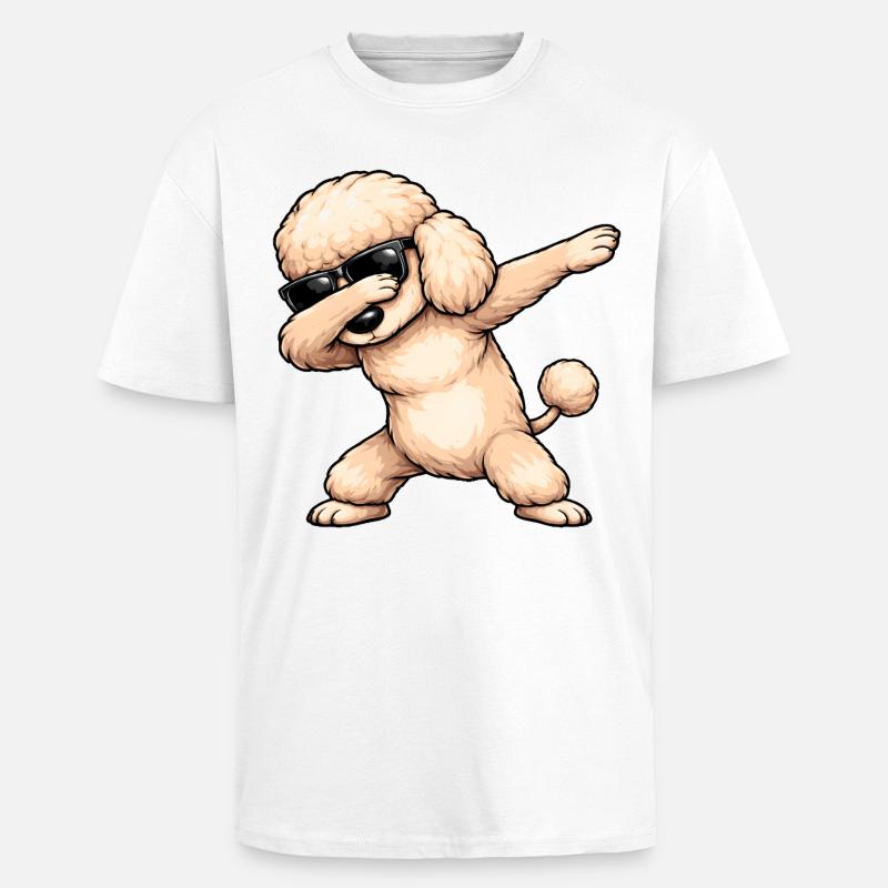 Caniche en train de dobber - T-shirt unisexe oversize épais - blanc