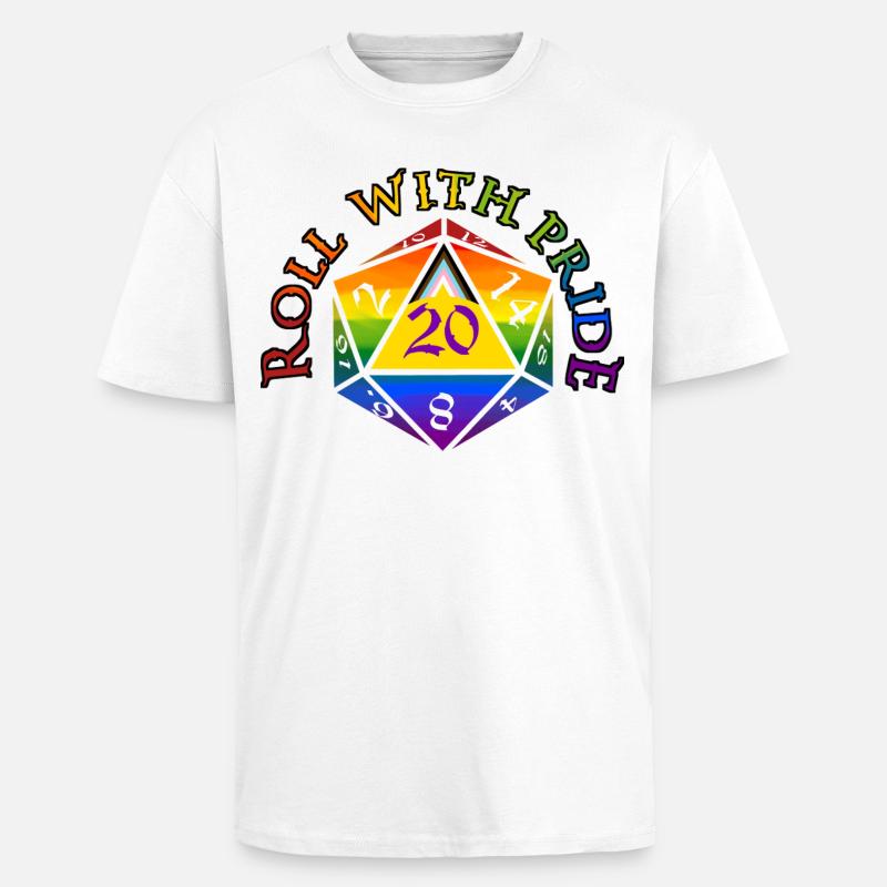 Roll with PRIDE! - Unisex Oversized Heavyweight T-shirt - white