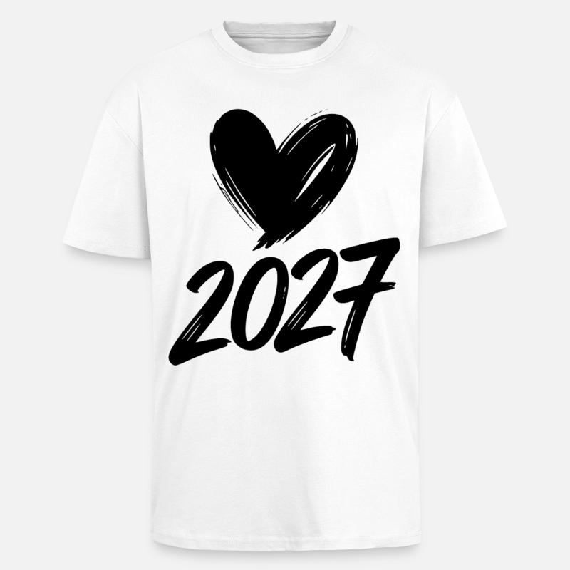 2027 Hjerte - Unisex oversized heavyweight t-shirt - hvid