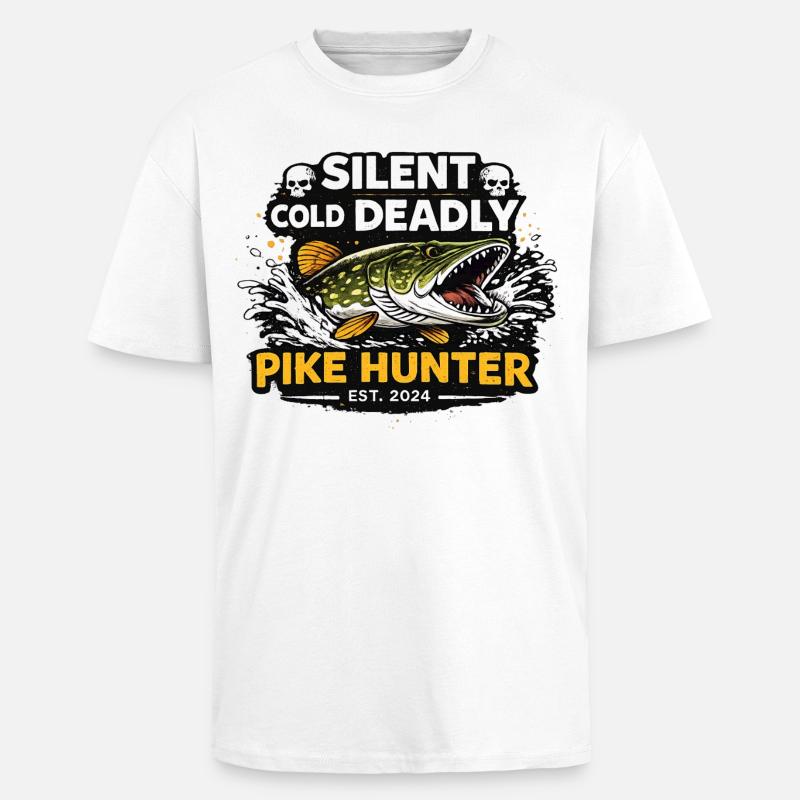 Pesca Silenziosa Fredda e Mortale di Luci - T-shirt unisex oversize pesante - bianco