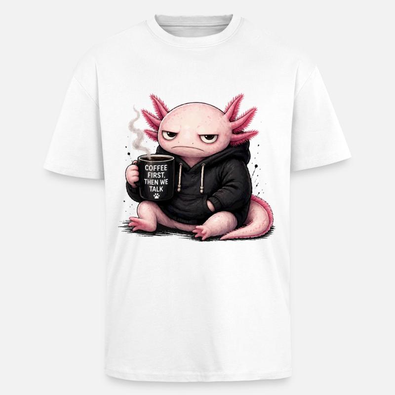 Sweat à capuche Coffee Dragon Pull - T-shirt unisexe oversize épais - blanc