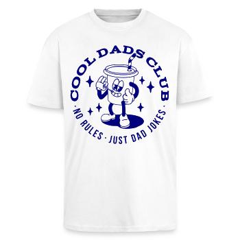Cool Dads Club - Oversized Heavyweight Unisex T-Shirt - Weiß - Vorne - Alina (178cm) & Michal (187cm)