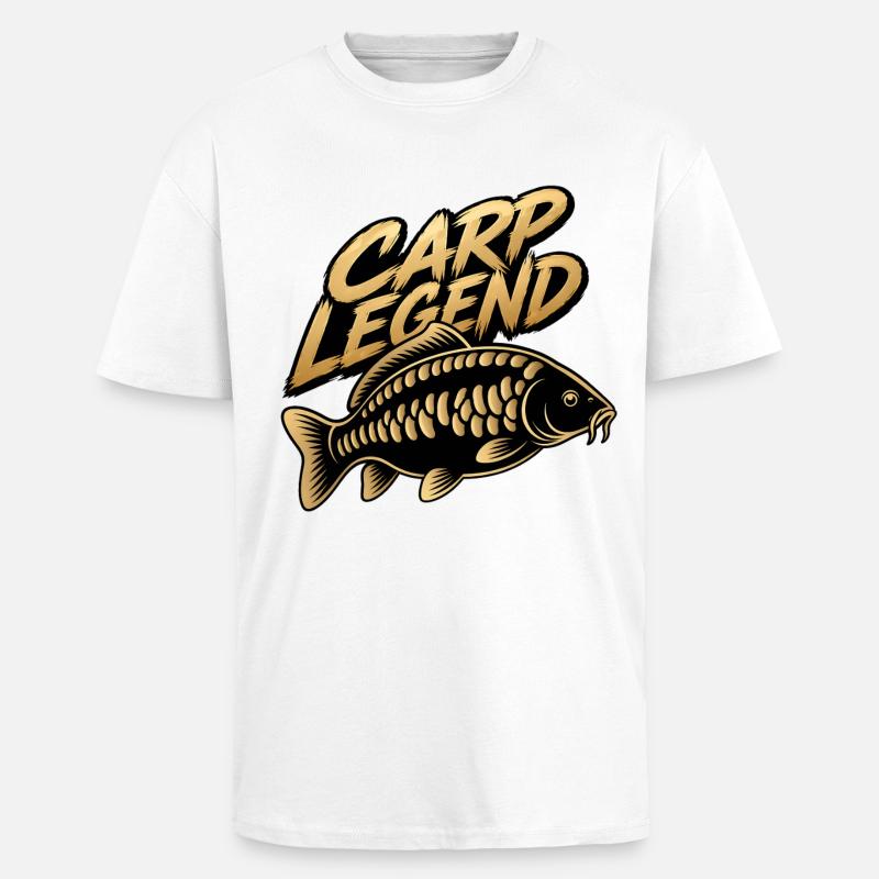 Conception de pêcheur Carp Legend - T-shirt unisexe oversize épais - blanc