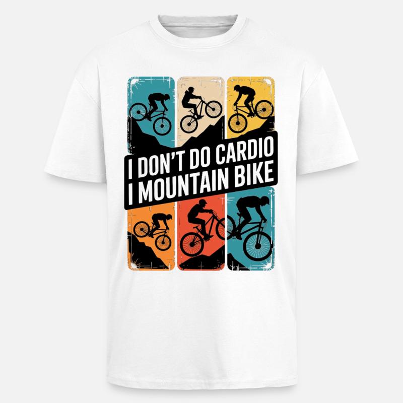 VTT, Descente, Action du cyclisme - T-shirt unisexe oversize épais - blanc