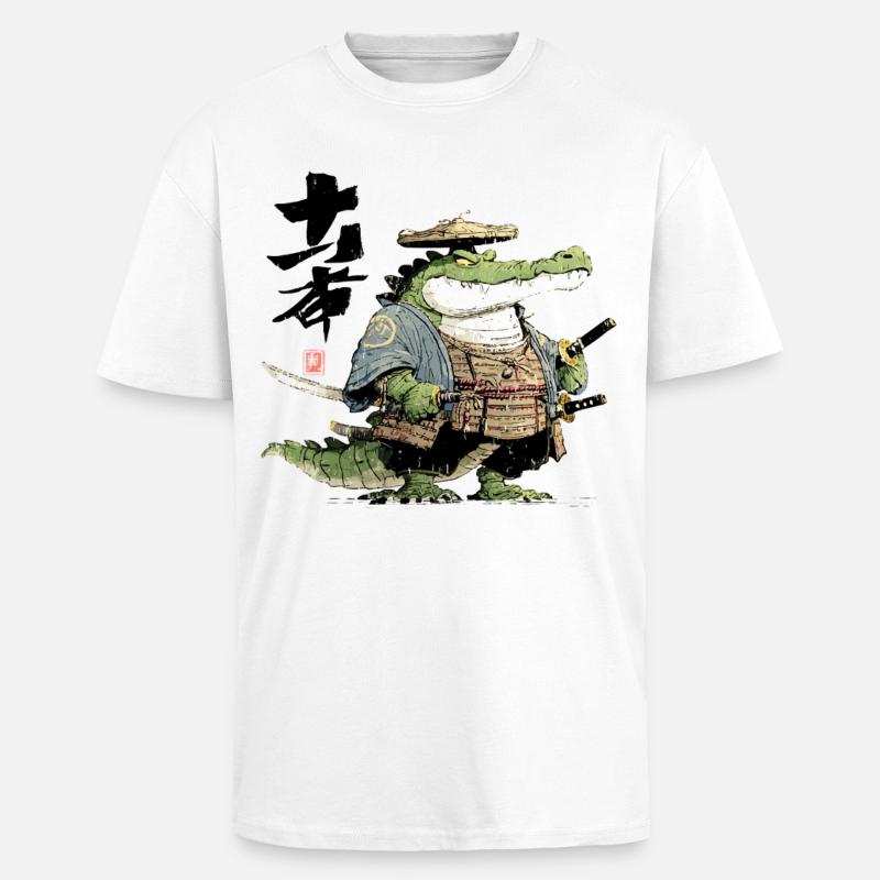 Alligator-Samurai-Duellant - Oversized Heavyweight Unisex T-Shirt - Weiß