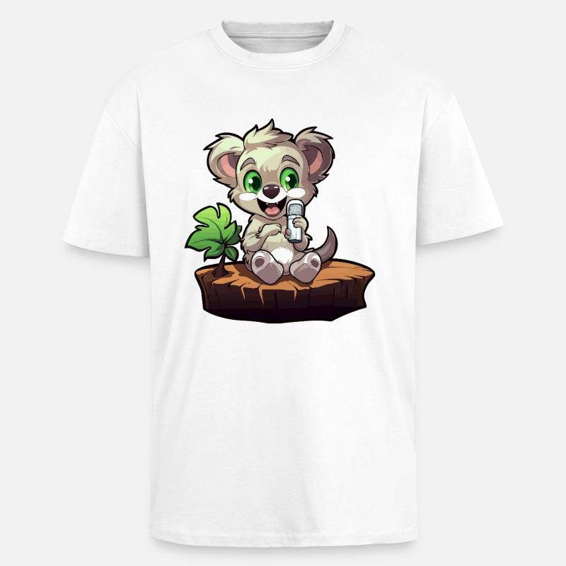 Kleiner Koala am Baumstumpf - Oversized Heavyweight Unisex T-Shirt - Weiß