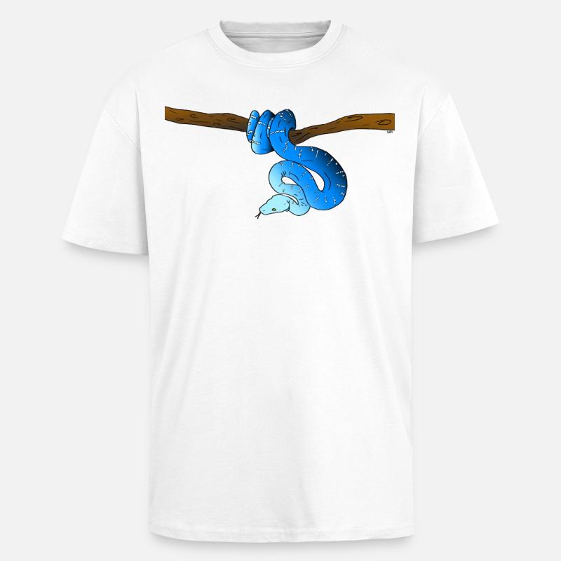 Blue Snake - Unisex Oversized Heavyweight T-shirt - white