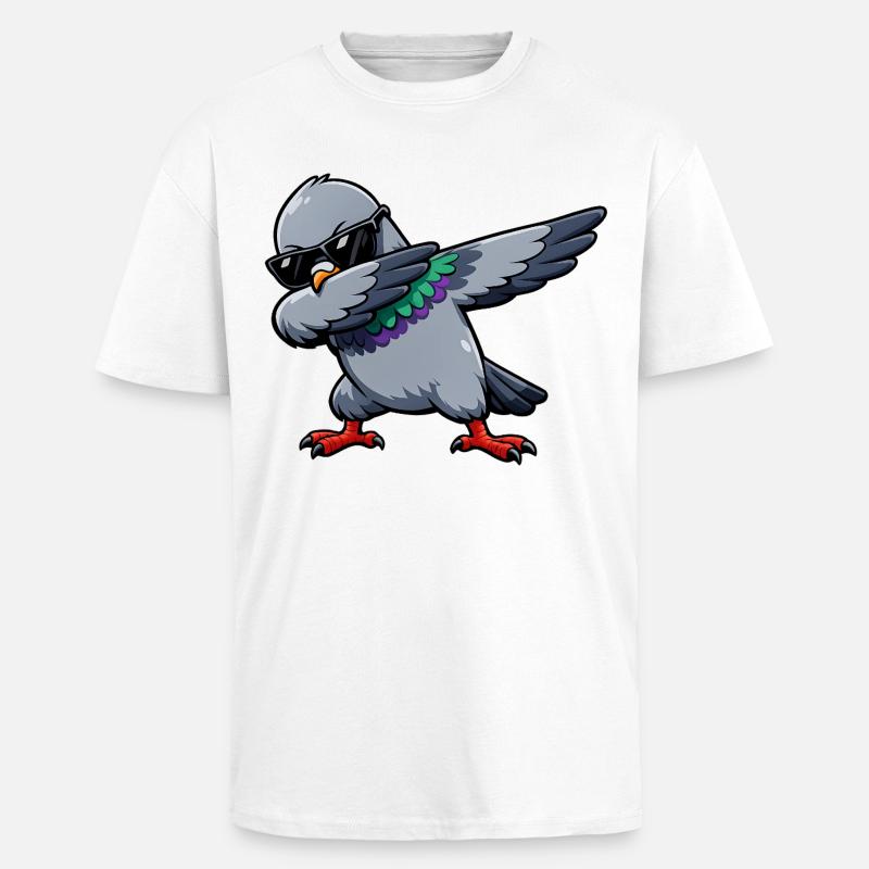 Dabbing Taube - Oversized Heavyweight Unisex T-Shirt - Weiß