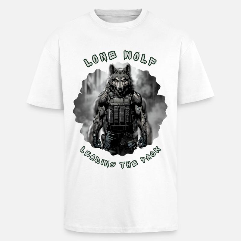 Lone Wolf Commando - Tactical Alpha Soldier - T-shirt unisexe oversize épais - blanc