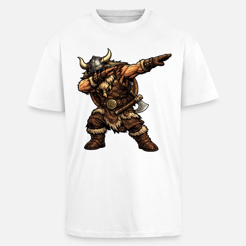 Dabbing Wikinger - Oversized Heavyweight Unisex T-Shirt - Weiß