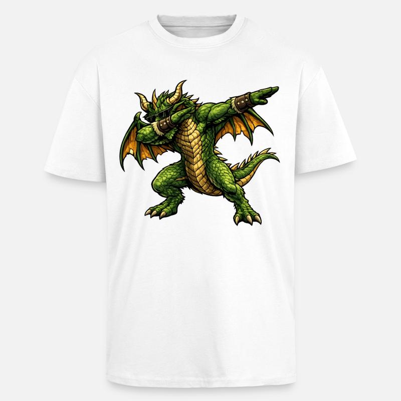 Ernsthafter Dabbing Drache - Oversized Heavyweight Unisex T-Shirt - Weiß