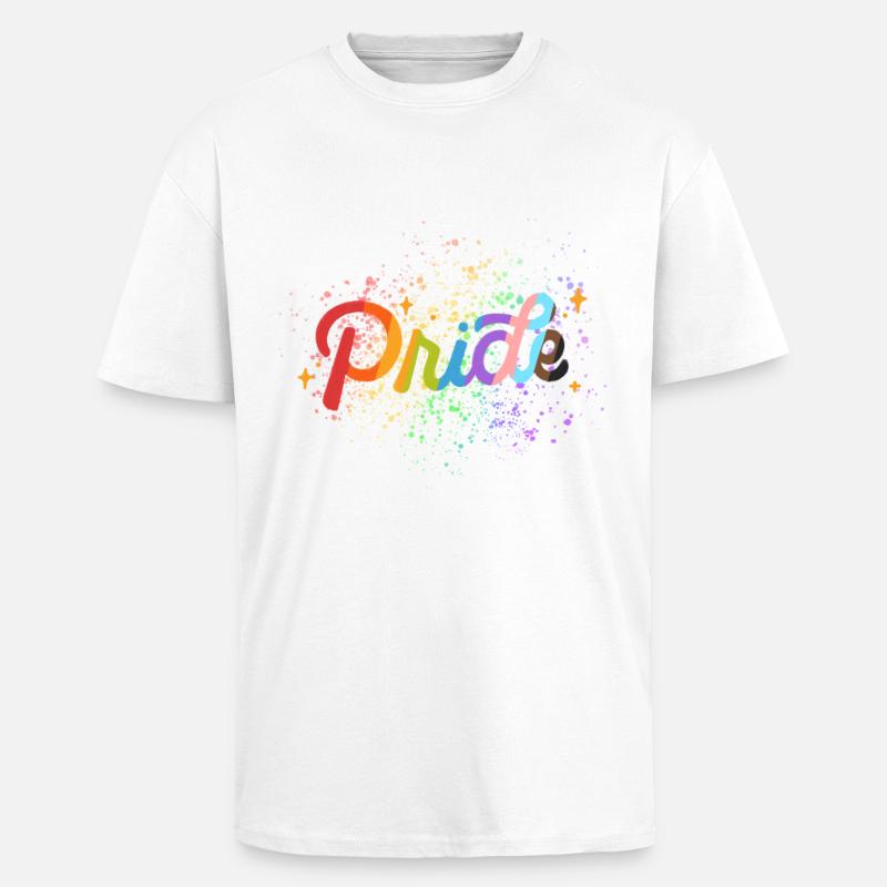 Pridemix Paint Splash - Unisex Oversized Heavyweight T-shirt - white