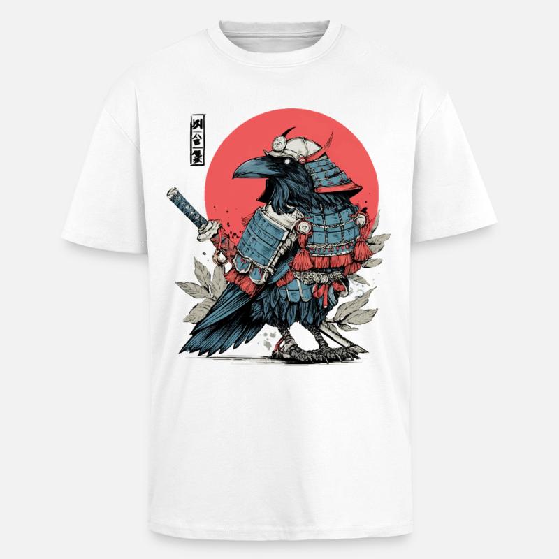 Crimson Samurai Raven Armor - Unisex Oversized Heavyweight T-shirt - white