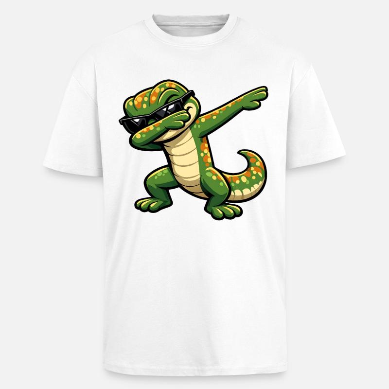 Dabping Gecko - T-shirt unisexe oversize épais - blanc