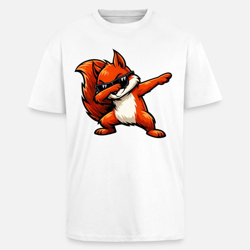 Dabbing Rotes Eichhörnchen - Oversized Heavyweight Unisex T-Shirt - Weiß