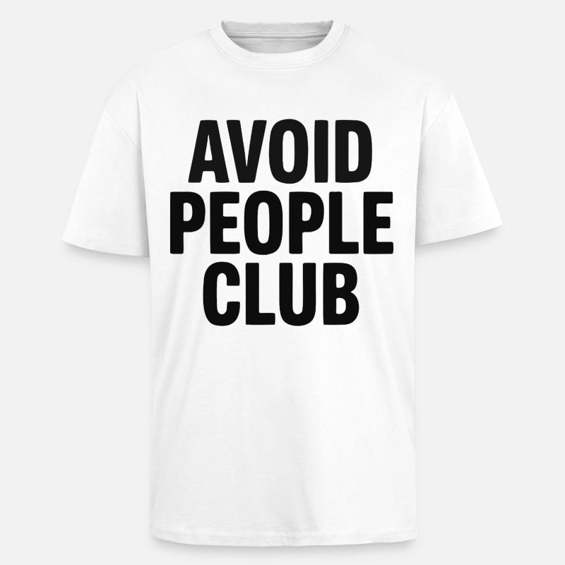 Introverted Humor People Avoid - Unisex Oversized Heavyweight T-shirt - white