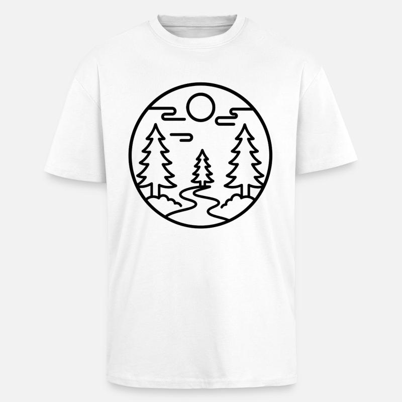 Moonforest Path Silhouette - Unisex Oversized Heavyweight T-shirt - white
