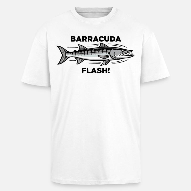 Barracuda Flash Predator Sea Barracuda - Oversized Heavyweight Unisex T-Shirt - Weiß